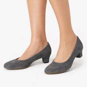 Enna Jetticks Suede Wedge Gray Pump Heels Women’s Size 9